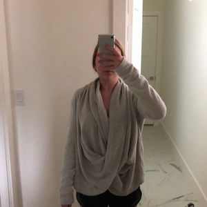 Anthropology! Fuzzy wrap sweater!